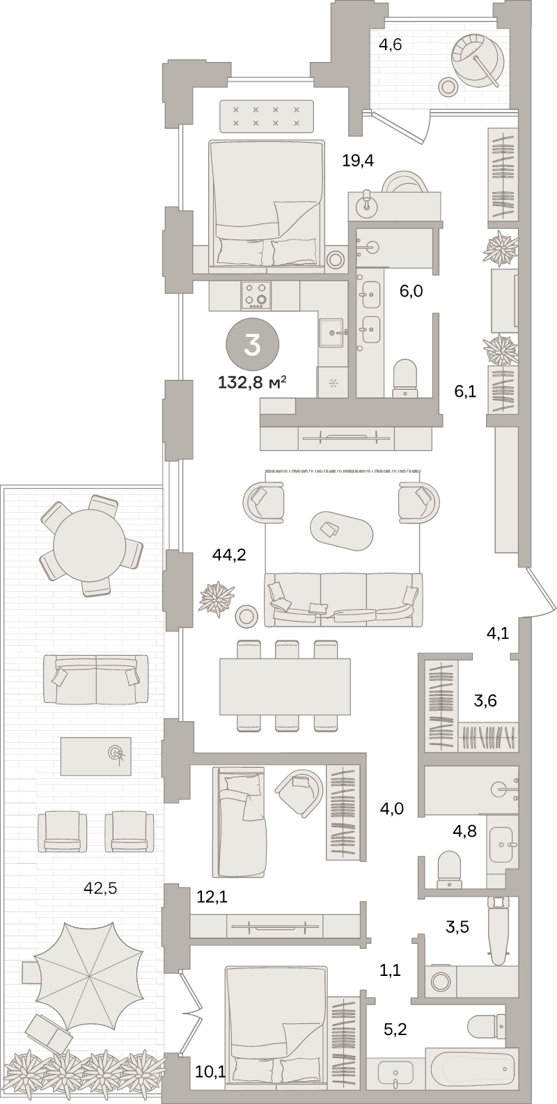 4 ккв (Евро) 174,3 м²