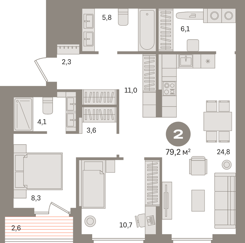 3 ккв (Евро) 79,2 м²