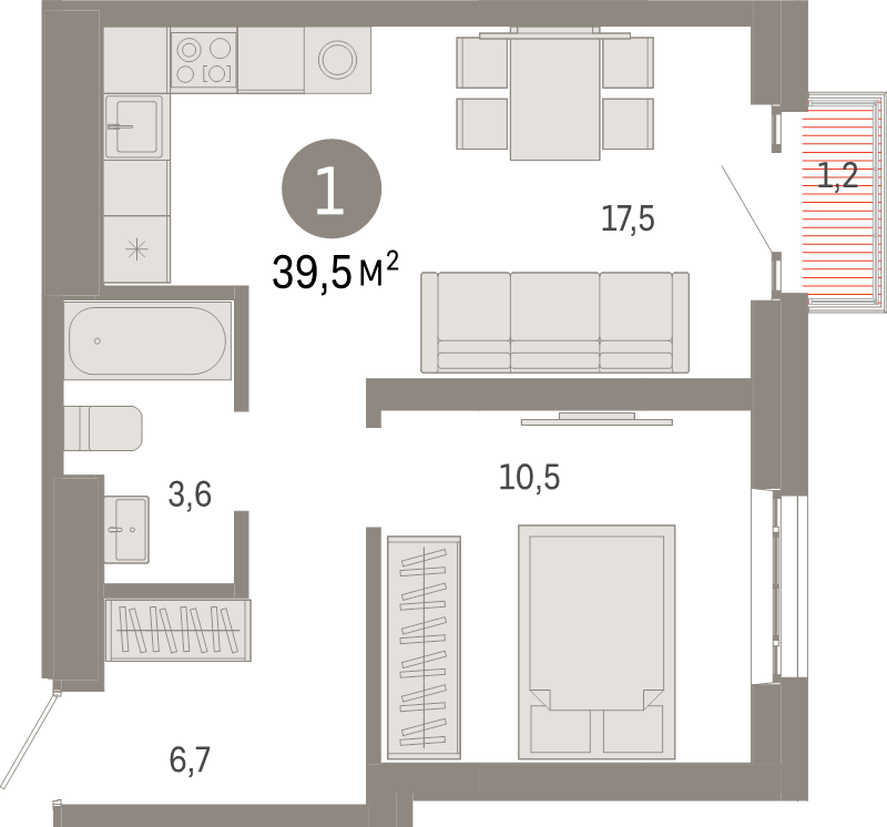 2 ккв (Евро) 39,5 м²