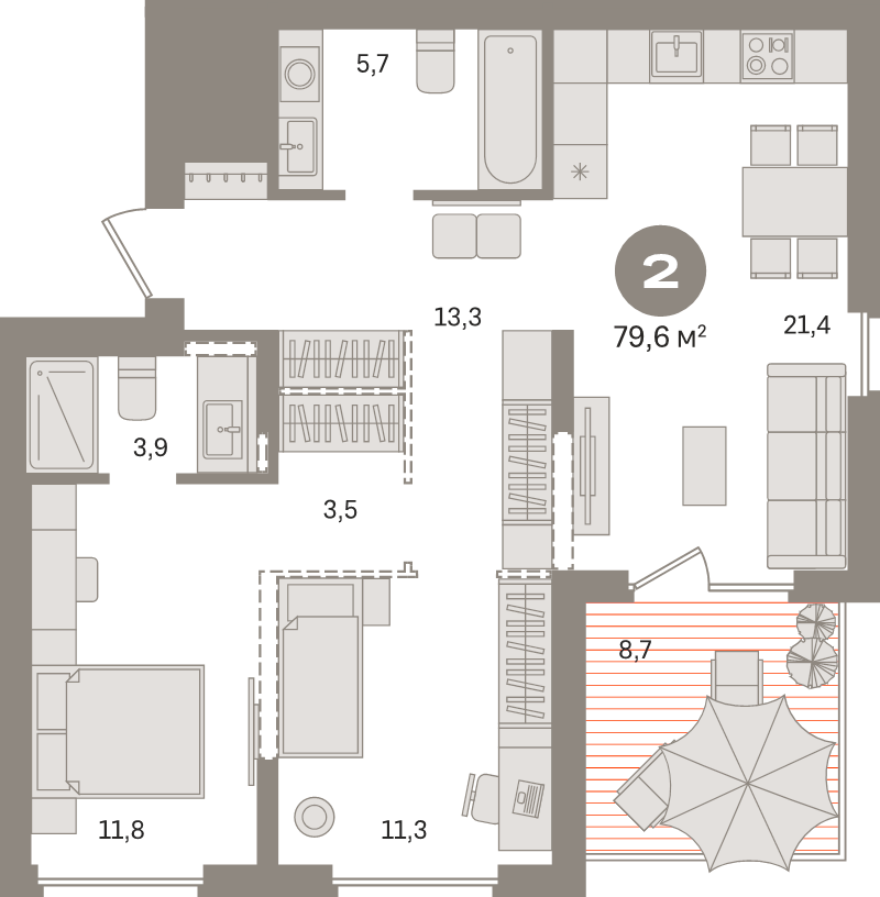 3 ккв (Евро) 79,6 м²