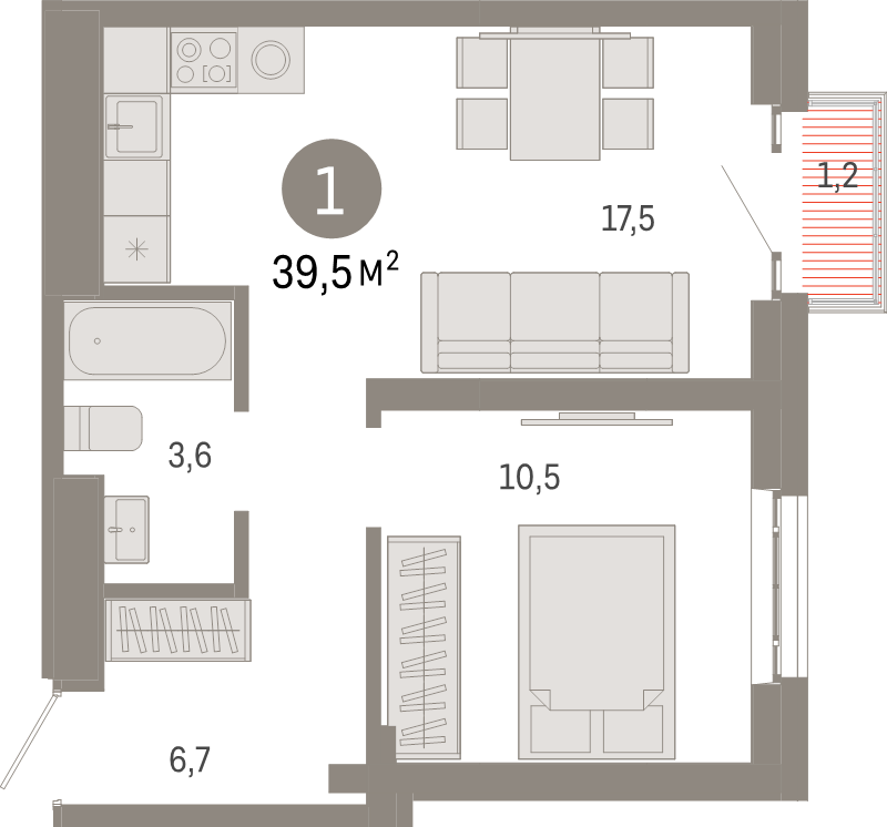 2 ккв (Евро) 39,5 м²