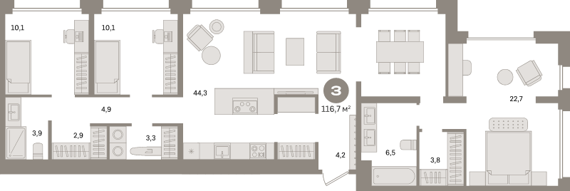 4 ккв (Евро) 116,7 м²