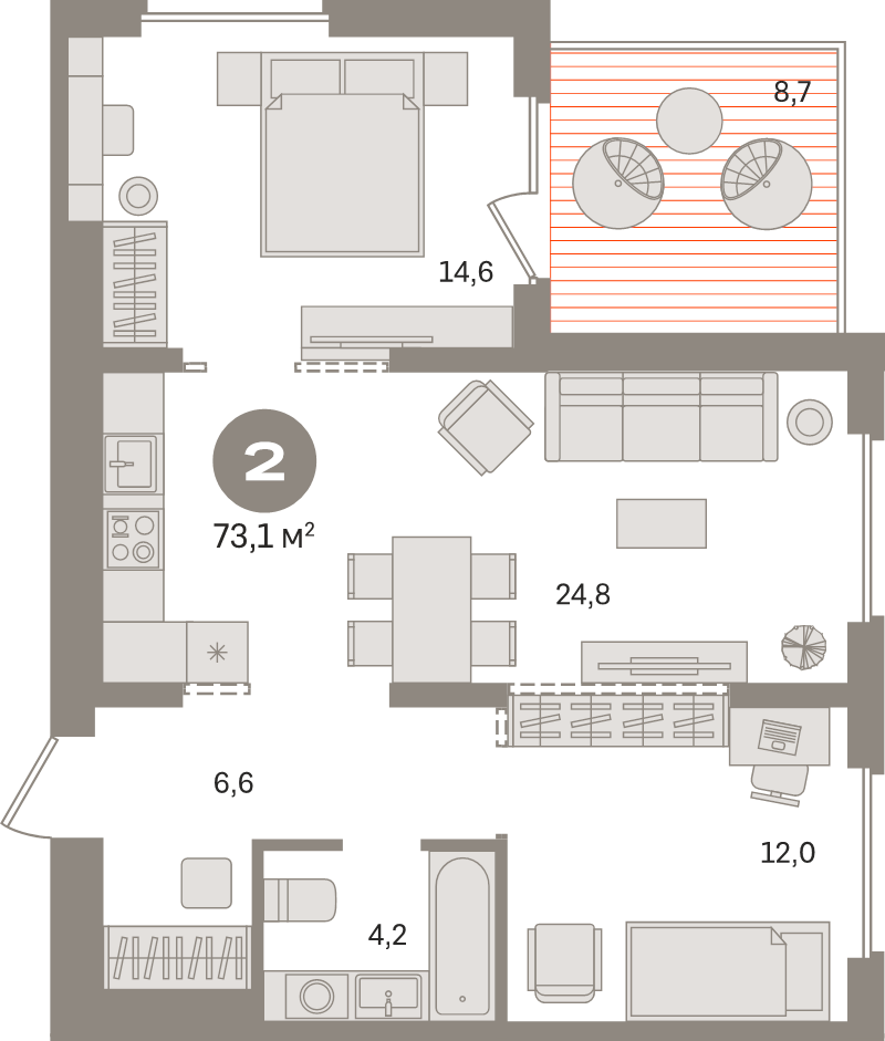 3 ккв (Евро) 73,1 м²
