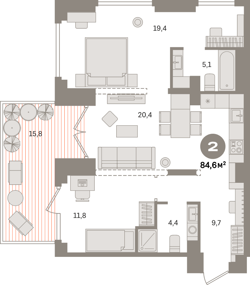 3 ккв (Евро) 84,6 м²