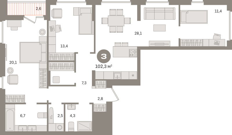 4 ккв (Евро) 102,3 м²