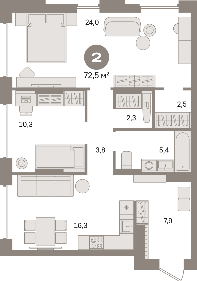 3 ккв (Евро) 72,5 м²