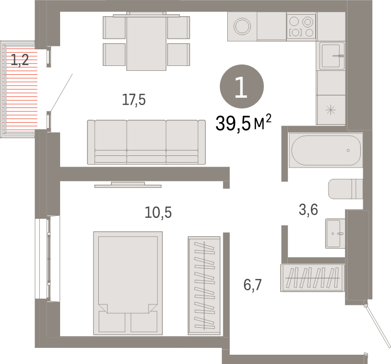 2 ккв (Евро) 39,5 м²
