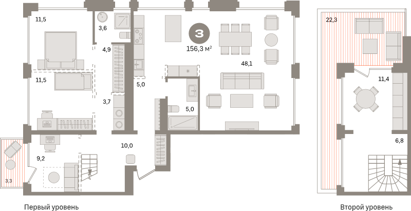 4 ккв (Евро) 156,3 м²