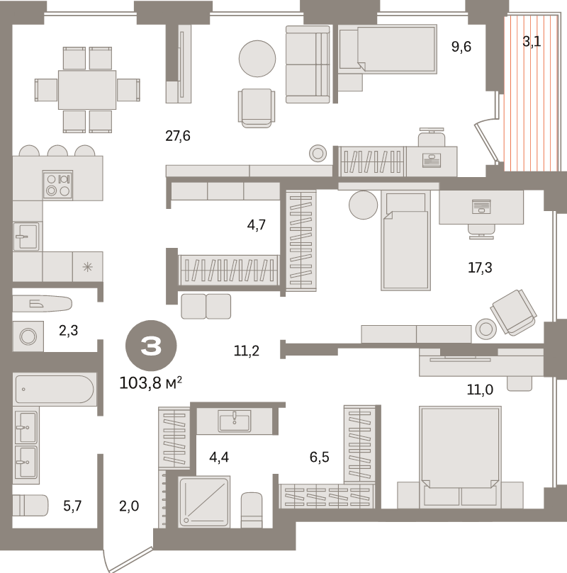 4 ккв (Евро) 105,3 м²