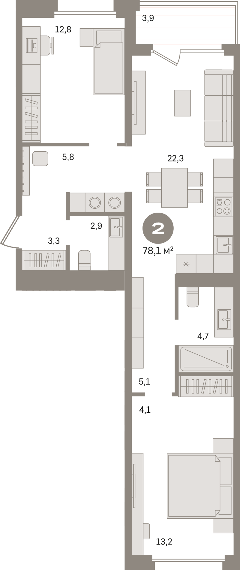 3 ккв (Евро) 78,1 м²