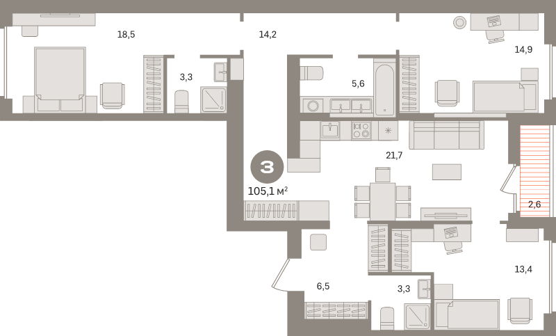 4 ккв (Евро) 105,1 м²