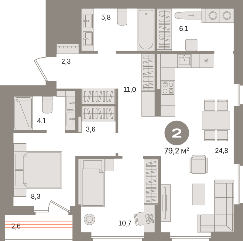 3 ккв (Евро) 79,2 м²