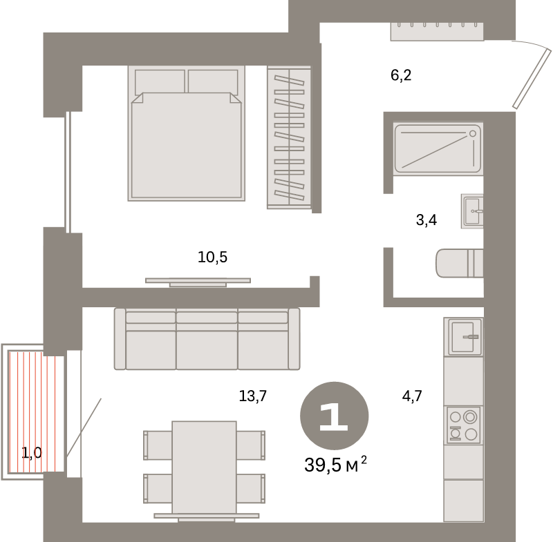 2 ккв (Евро) 39,5 м²
