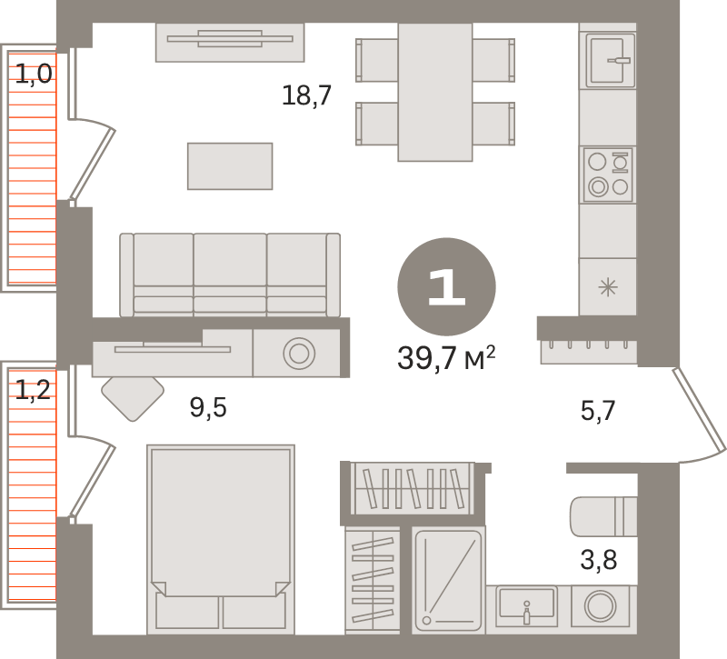 2 ккв (Евро) 39,7 м²