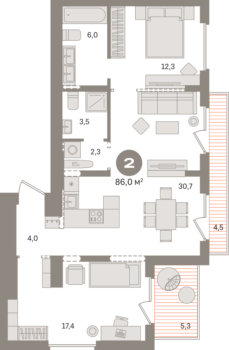 3 ккв (Евро) 86 м²