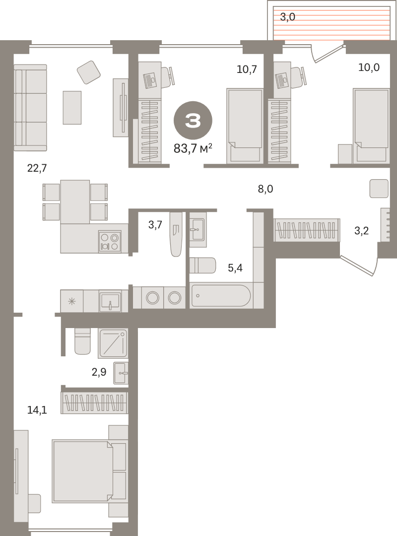 4 ккв (Евро) 83,7 м²