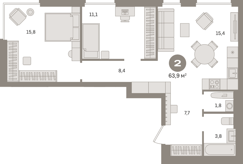 3 ккв (Евро) 63,9 м²
