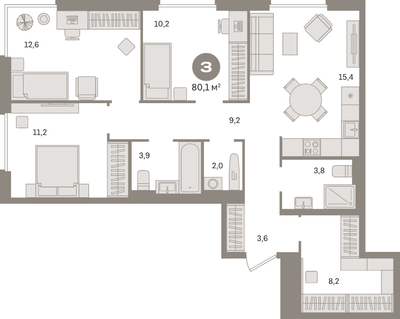 4 ккв (Евро) 80,1 м²
