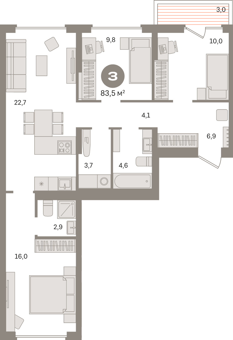 4 ккв (Евро) 83,5 м²