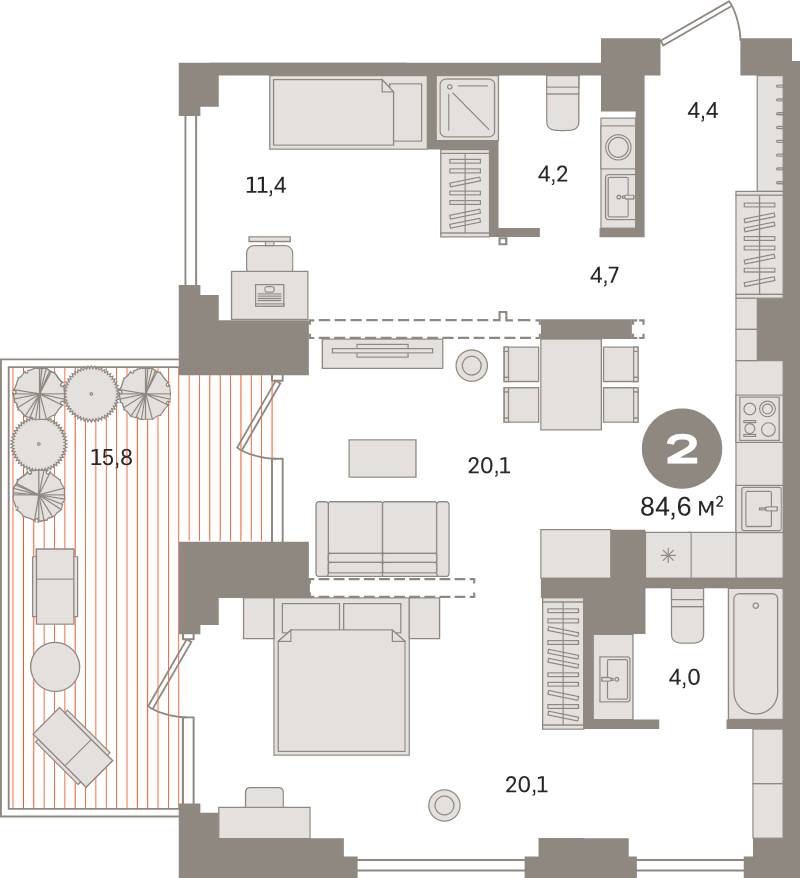 3 ккв (Евро) 84,6 м²