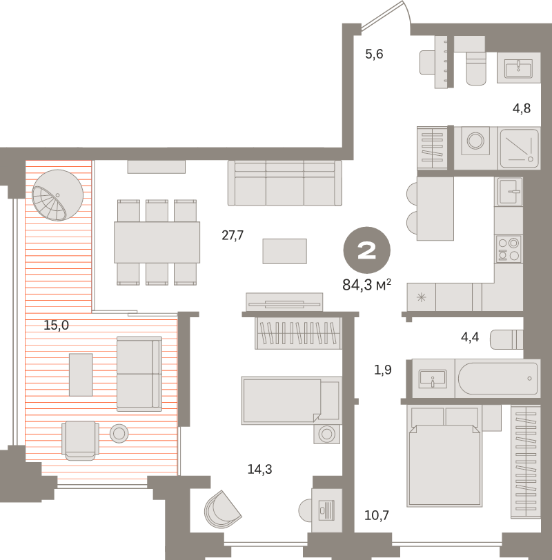 3 ккв (Евро) 82,9 м²