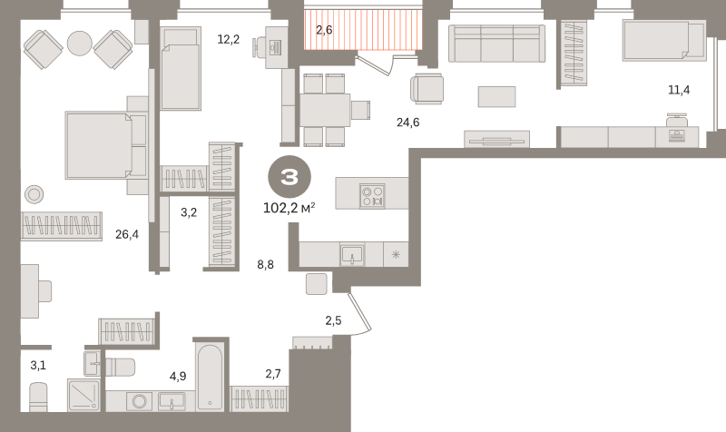 4 ккв (Евро) 102,2 м²