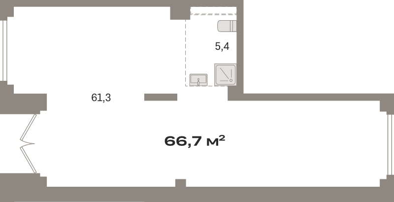 К. пом 66,7 м²