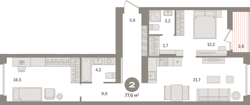 3 ккв (Евро) 77,6 м²