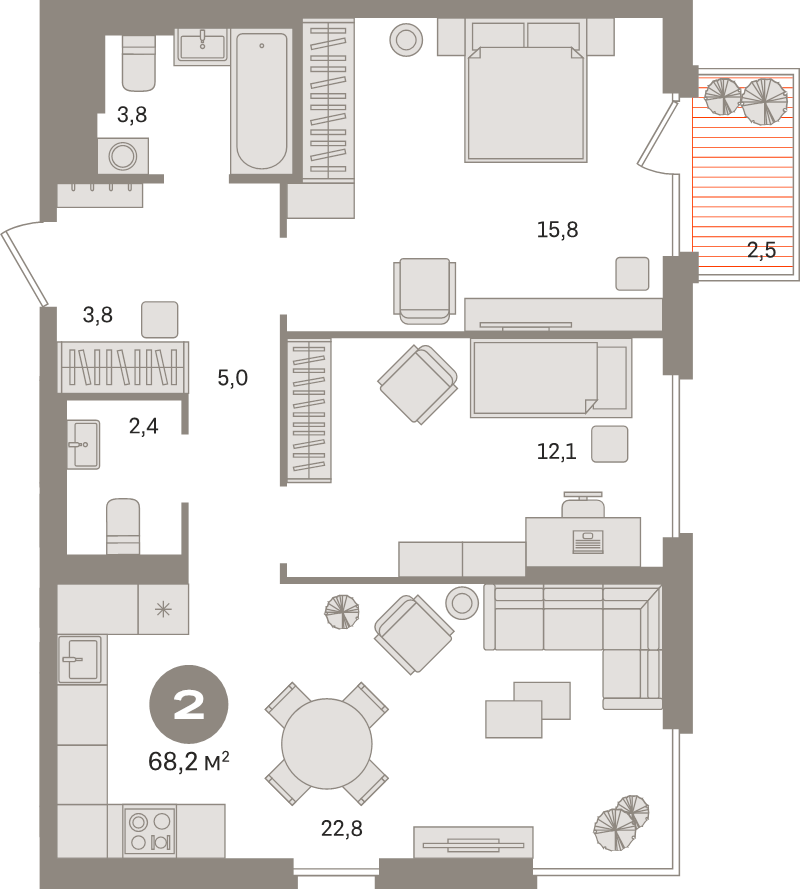 3 ккв (Евро) 68,2 м²