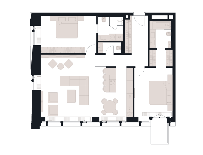 3 ккв (Евро) 116,9 м²