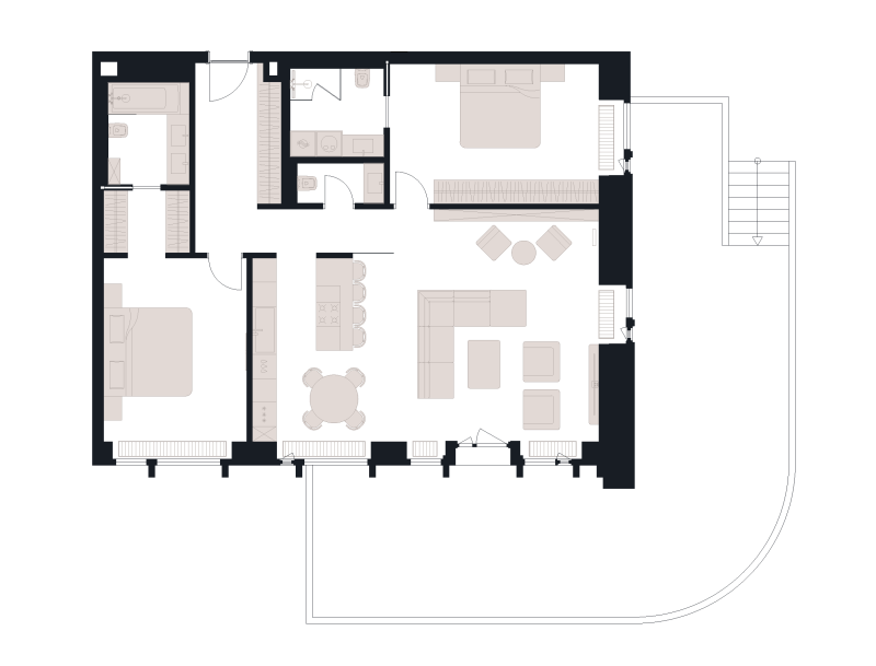 3 ккв (Евро) 141,8 м²