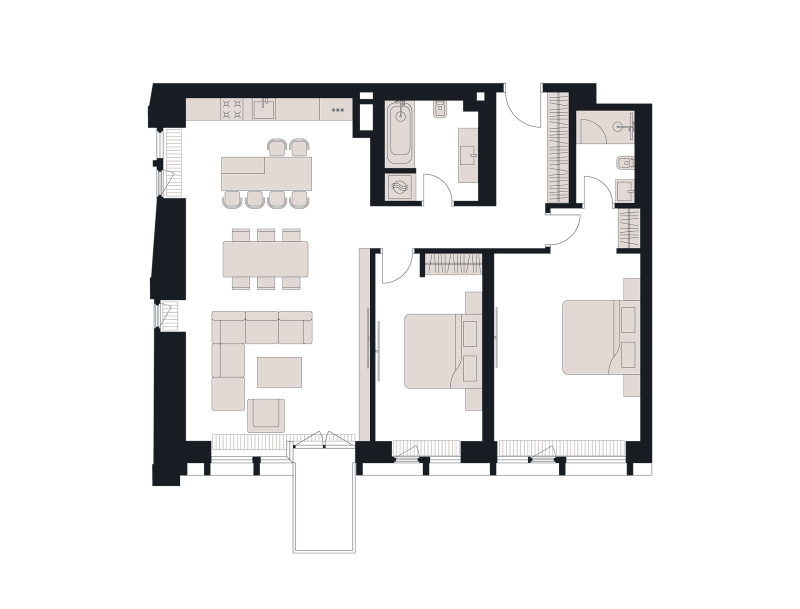 3 ккв (Евро) 116,7 м²