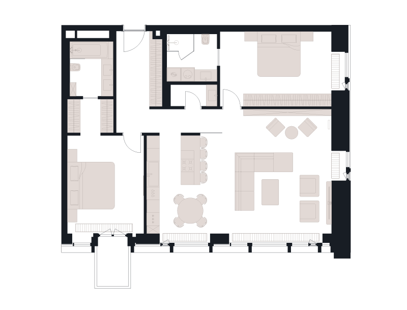 3 ккв (Евро) 116,9 м²