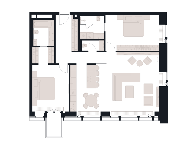 3 ккв (Евро) 116,6 м²