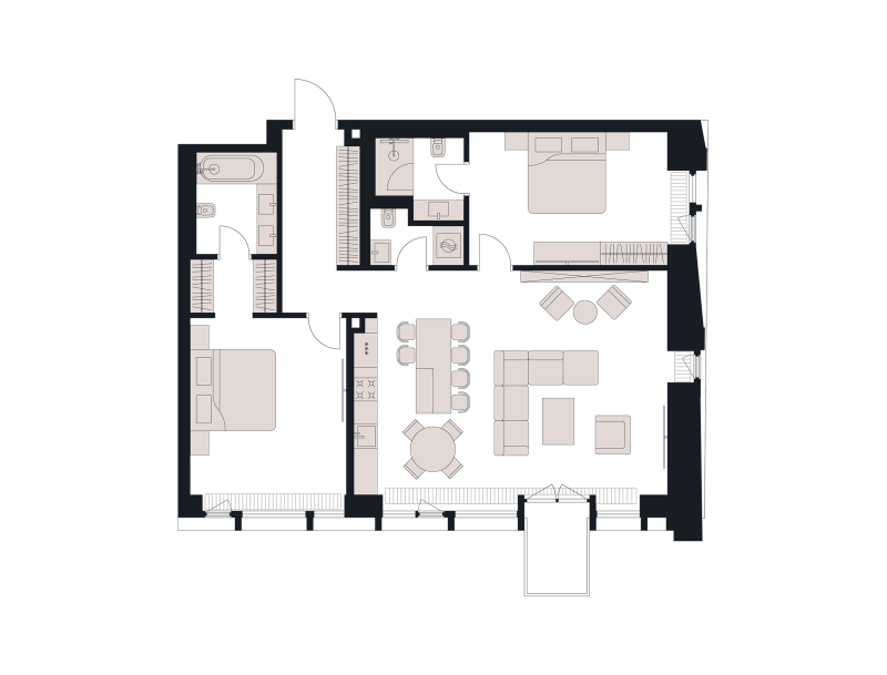 3 ккв (Евро) 116,8 м²
