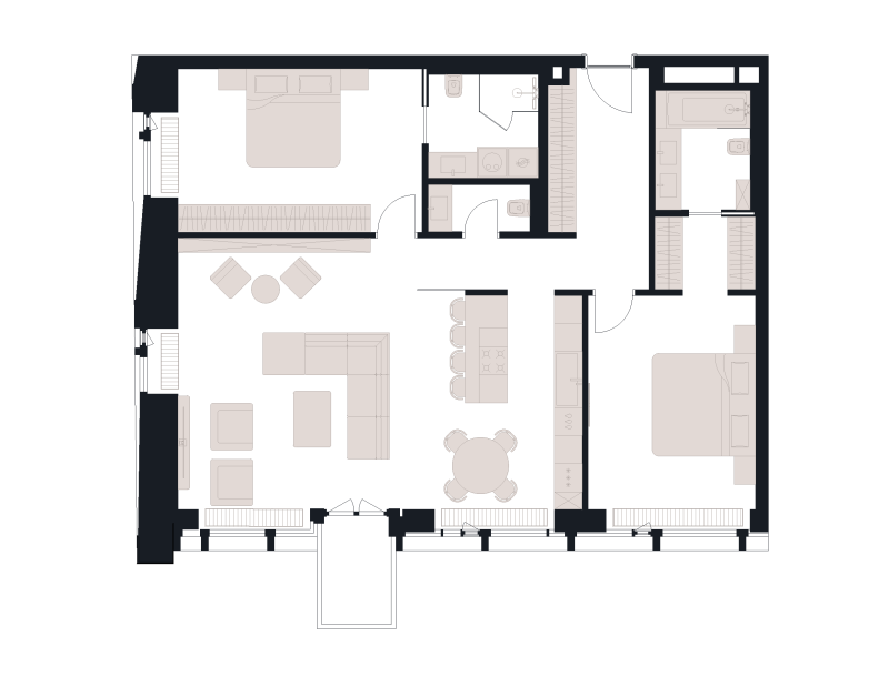 3 ккв (Евро) 116,9 м²