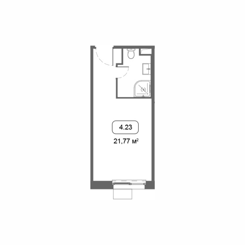 Студия 21,8 м²