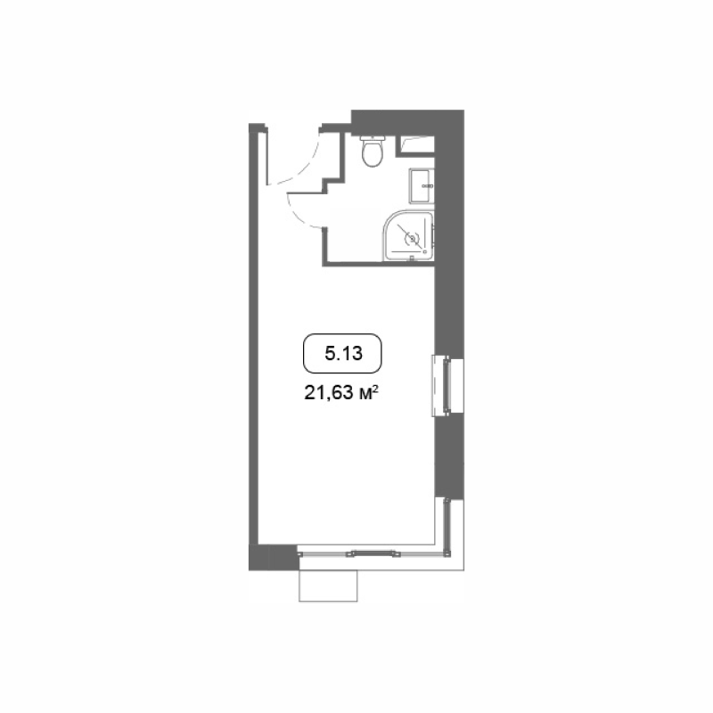 Студия 21,6 м²