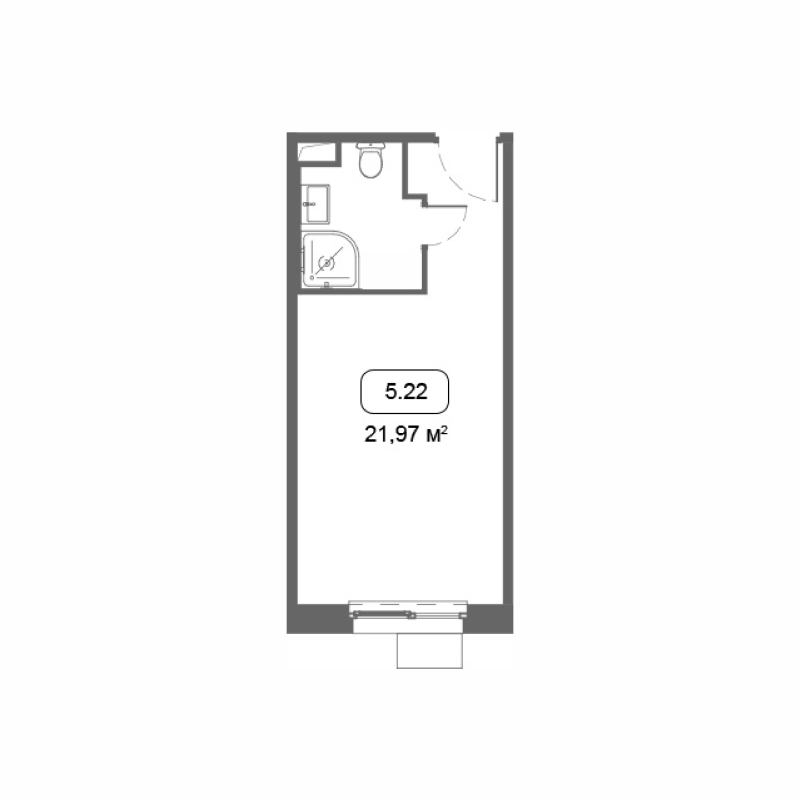 Студия 22 м²
