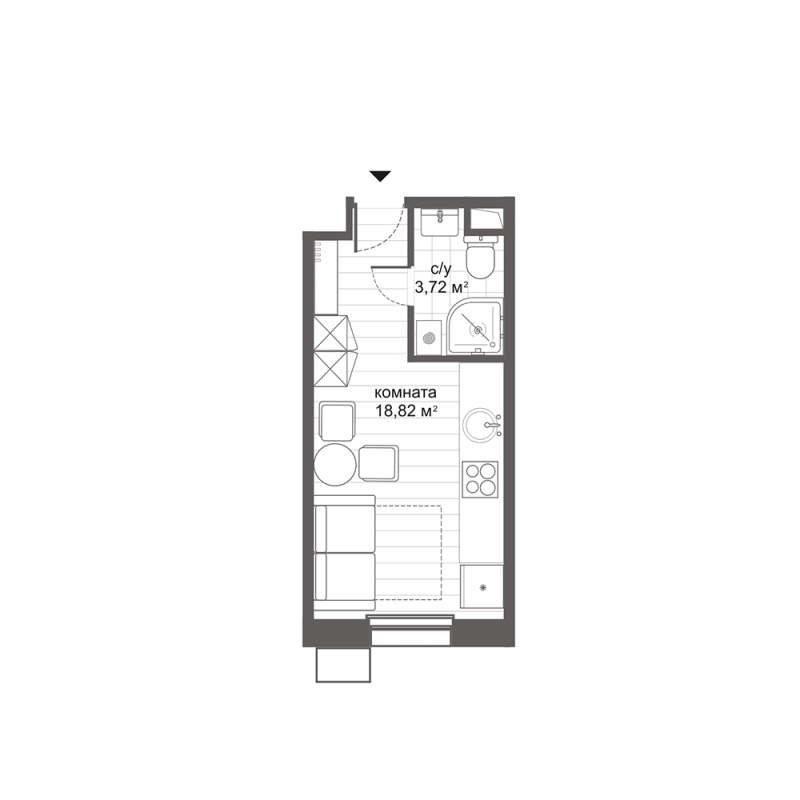 Студия 22,6 м²