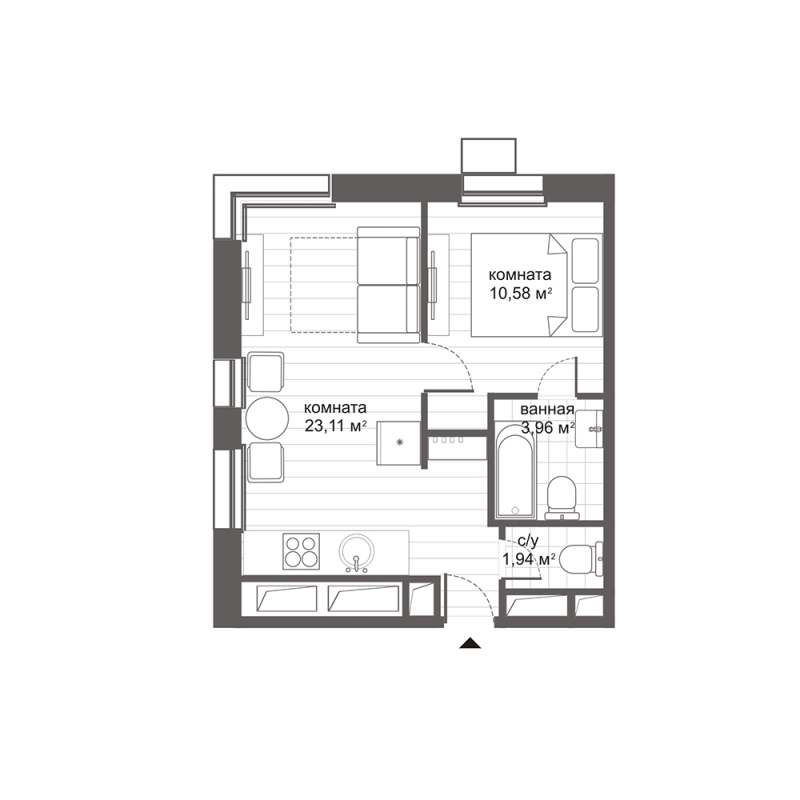 2 ккв (Евро) 39,3 м²