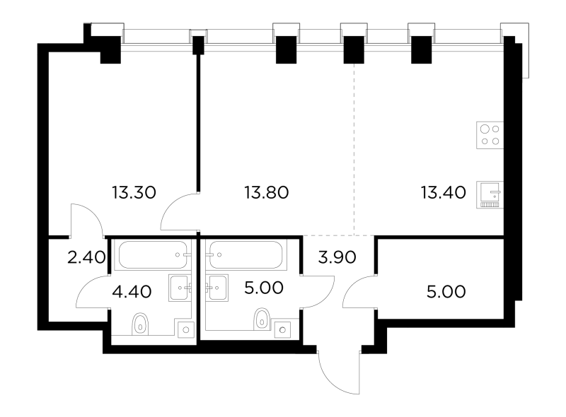 2 ккв (Евро) 61,2 м²