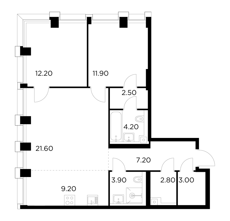 3 ккв (Евро) 78,5 м²