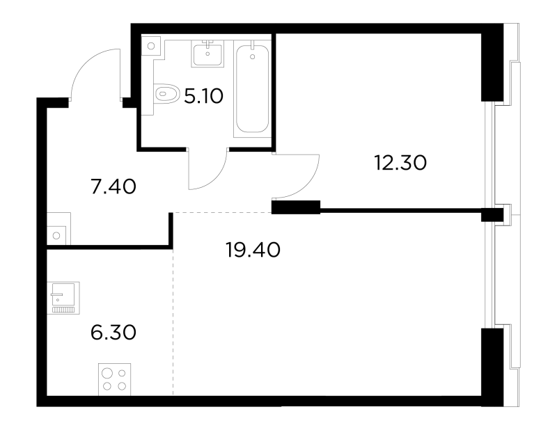 2 ккв (Евро) 50,5 м²