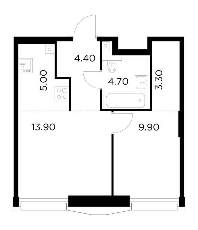 2 ккв (Евро) 41,2 м²