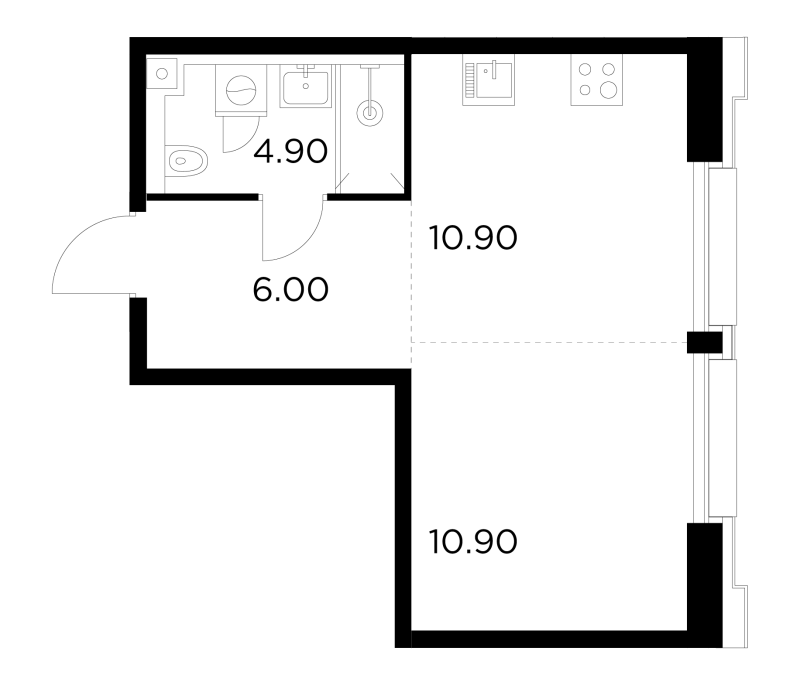 Студия 32,7 м²