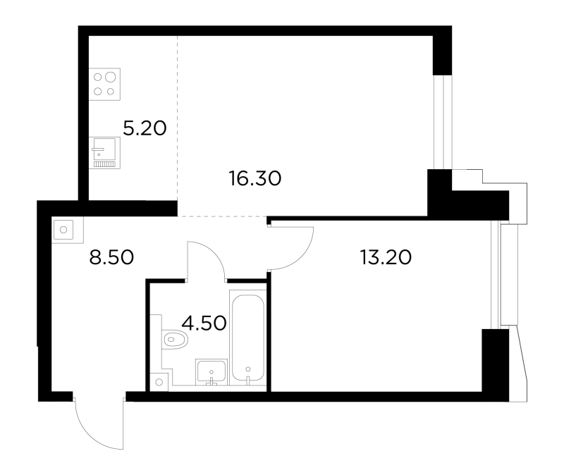 2 ккв (Евро) 47,7 м²