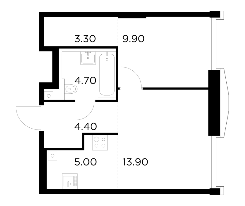 2 ккв (Евро) 41,2 м²