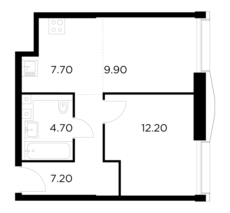 2 ккв (Евро) 41,7 м²