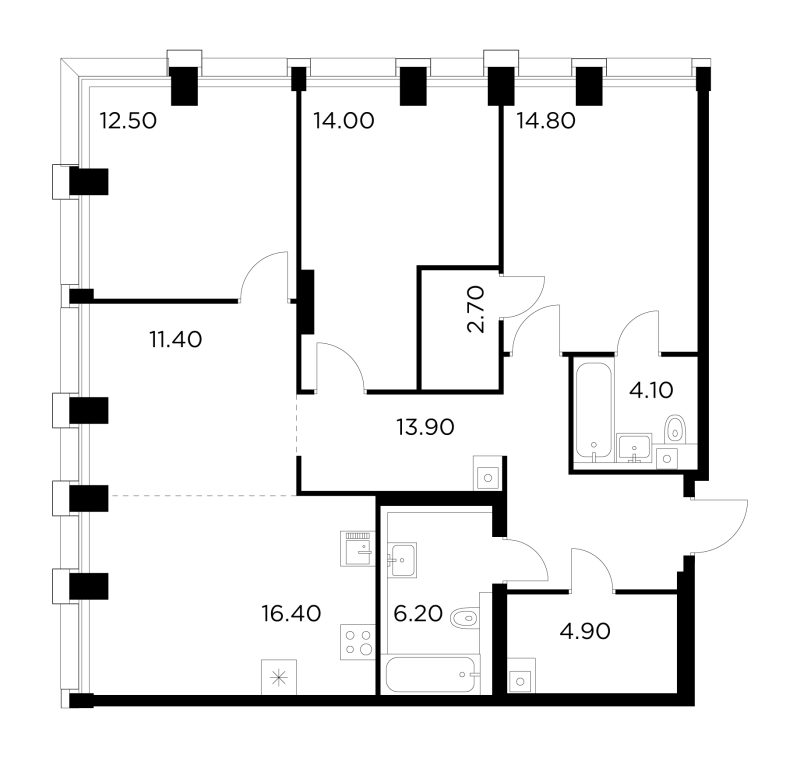 4 ккв (Евро) 100,9 м²